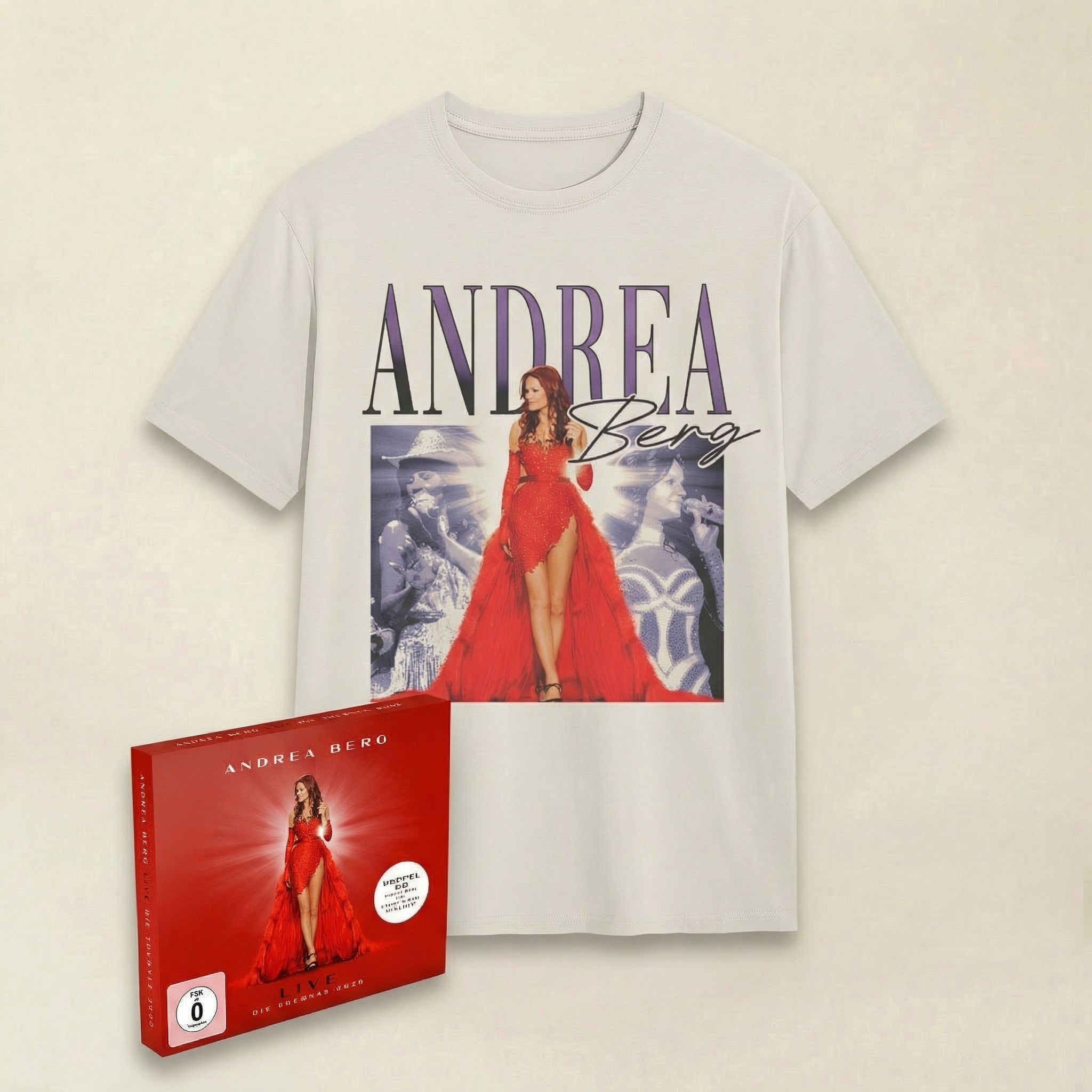 Andrea Berg: Live - Die Tournee 2025 - Bundle Doppel CD inkl. DVD (Premium Edition) & Shirt