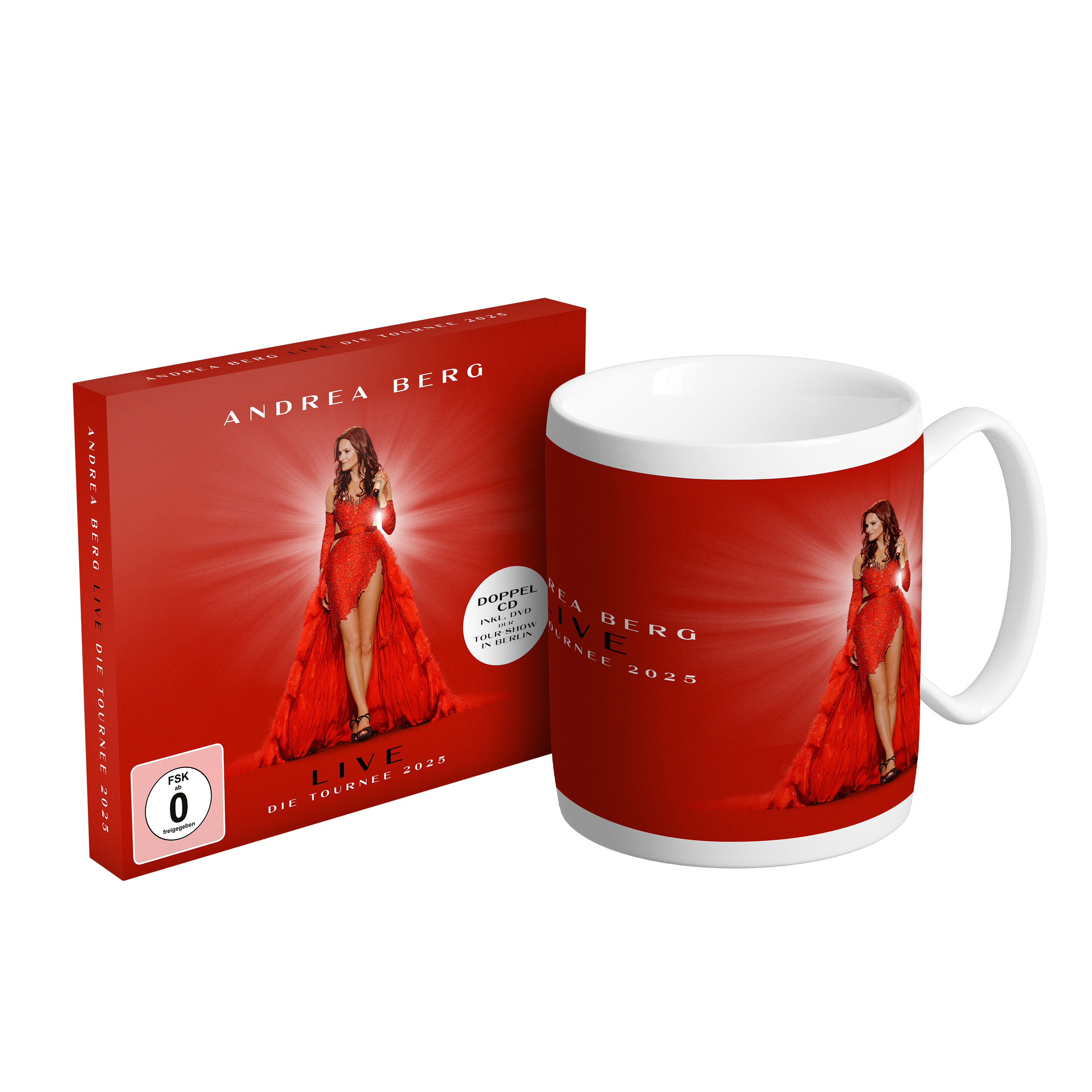 Andrea Berg: Live - Die Tournee 2025 - Bundle Doppel CD inkl. DVD (Premium Edition) & Tasse