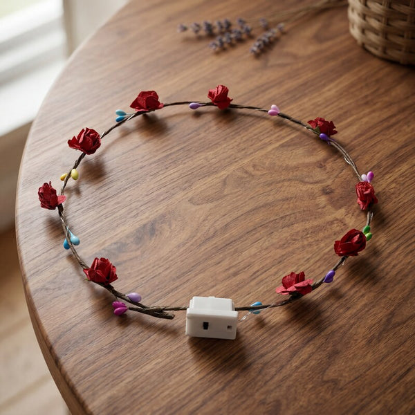 Haarkranz (Blinkend mit Rosen)